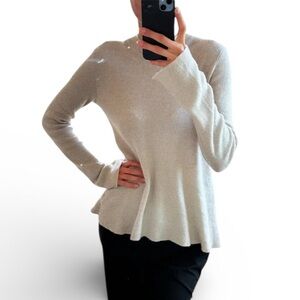 Helmut Lang Cashmere Linen Blend Crewneck Sweater – Side Slits